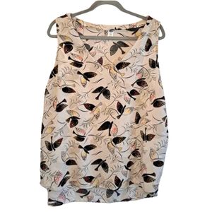 Old Navy Flowy Sleeveless V Neck Bird Print Tank Top Plus Size XXL